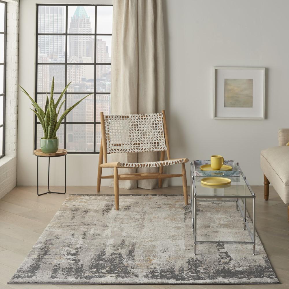 Nourison - Tangra 53in x 73in Cream Grey Area Rug - TNR05-99446783110 veiw 2