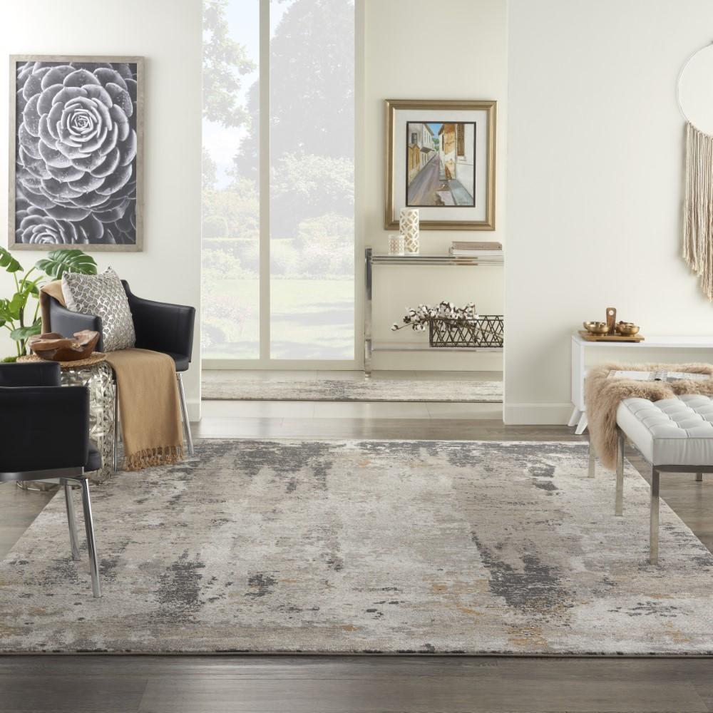 Nourison - Tangra 710in x 910in Cream Grey Area Rug - TNR05-99446783127 veiw 2