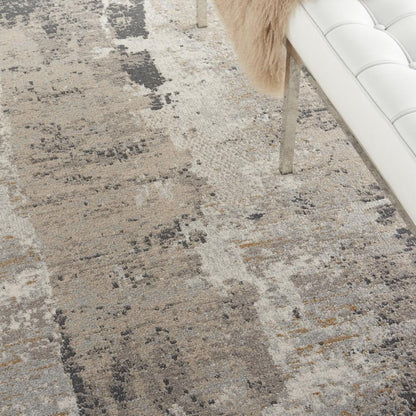 Nourison - Tangra 9x12 Cream Grey Area Rug - TNR05-99446783134 veiw 3