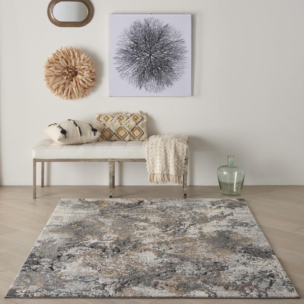 Nourison - Tangra 53in x 73in Bone Multi Area Rug - TNR01-99446782847_CLOSEOUT veiw 2