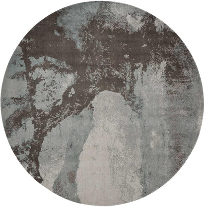 Nourison - Twilight TWI07 Grey 8 x Round Large Rug - TWI07-99446358028 veiw 1