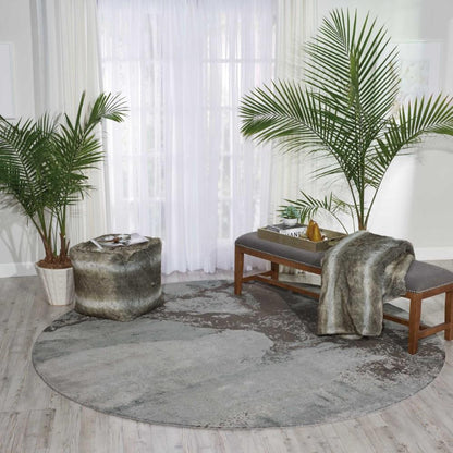 Nourison - Twilight TWI07 Grey 8 x Round Large Rug - TWI07-99446358028 veiw 3