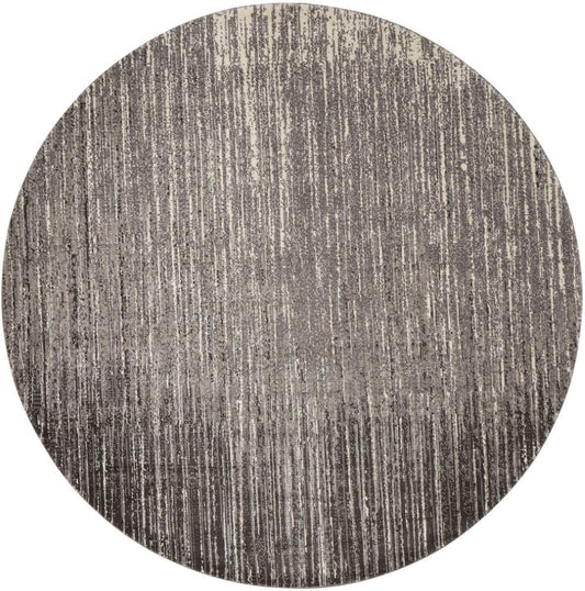 Nourison - Twilight TWI14 Black and White 8 x Round Large Rug - TWI14-99446358165 veiw 1