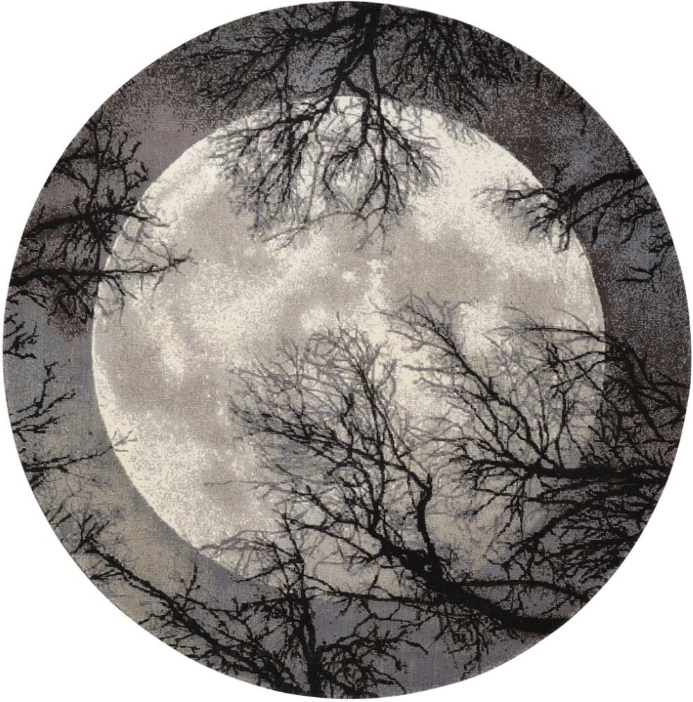 Nourison - Twilight TWI17 Black and Grey 8 x Round Large Rug - TWI17-99446358196 veiw 1