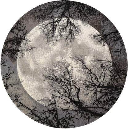 Nourison - Twilight TWI17 Black and Grey 8 x Round Large Rug - TWI17-99446358196 veiw 1