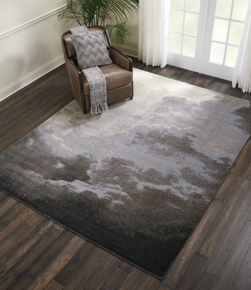 Nourison - Twilight TWI18 Black and Grey 79in x 99in Large Rug - TWI18-99446335302 veiw 4