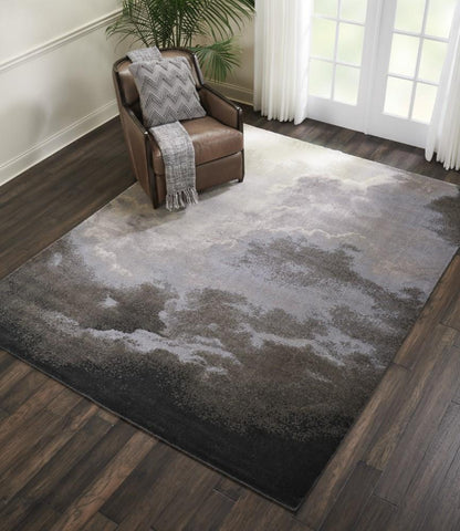 Nourison - Twilight TWI18 Black and Grey 79in x 99in Large Rug - TWI18-99446335302 veiw 4