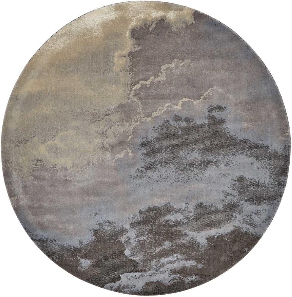 Nourison - Twilight TWI18 Black and Grey 8 x Round Large Rug - TWI18-99446358202 veiw 1