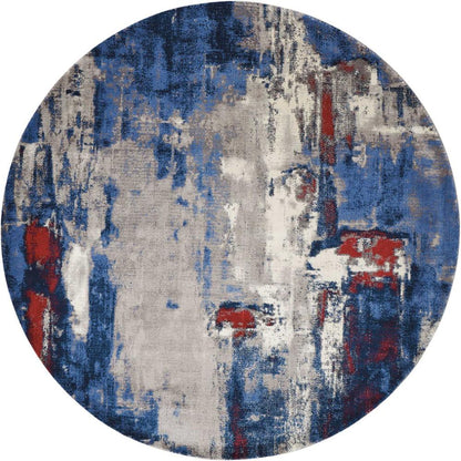 Nourison - Twilight TWI20 Bone and Blue 8 x Round Large Rug - TWI20-99446358226 veiw 1