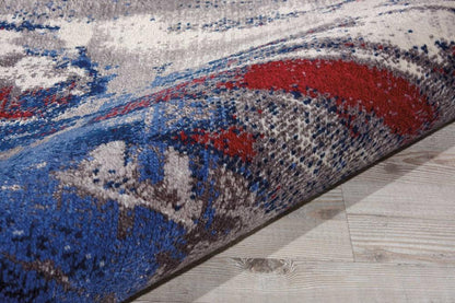 Nourison - Twilight TWI20 Bone and Blue 8 x Round Large Rug - TWI20-99446358226 veiw 2