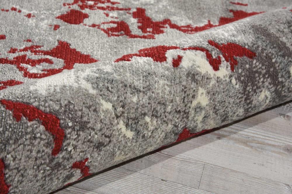 Nourison - Twilight TWI21 Bone and Red 8 x Round Large Rug - TWI21-99446358257 veiw 2