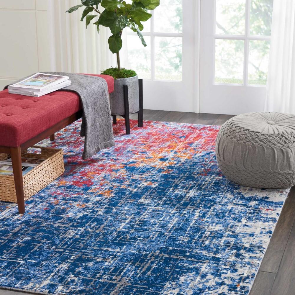 Nourison - Twilight TWI25 Red and Blue 56in x 8 Area Rug - TWI25-99446054159_CLOSEOUT veiw 3