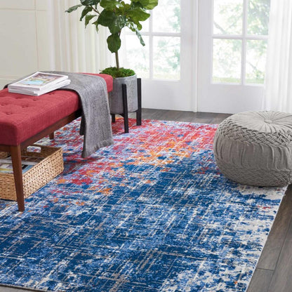 Nourison - Twilight TWI25 Red and Blue 56in x 8 Area Rug - TWI25-99446054159_CLOSEOUT veiw 3