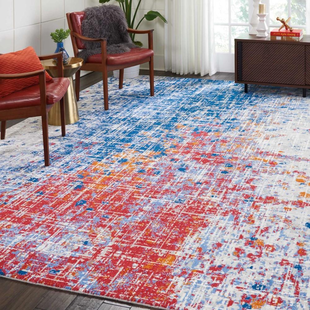 Nourison - Twilight TWI25 Red and Blue 86in x 116in Oversized Rug - TWI25-99446058232_CLOSEOUT veiw 2