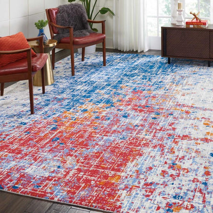 Nourison - Twilight TWI25 Red and Blue 86in x 116in Oversized Rug - TWI25-99446058232_CLOSEOUT veiw 2