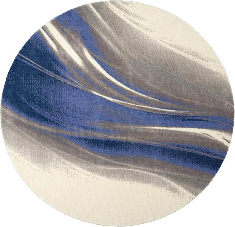 Nourison - Twilight TWI28 Ivory Bone Blue 8 x Round Large Rug - TWI28-99446493910 veiw 1