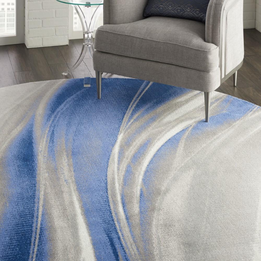 Nourison - Twilight TWI28 Ivory Bone Blue 8 x Round Large Rug - TWI28-99446493910 veiw 4