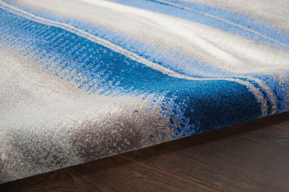 Nourison - Twilight TWI28 Ivory Bone Blue 99in x 139in Oversized Rug - TWI28-99446493996 veiw 2