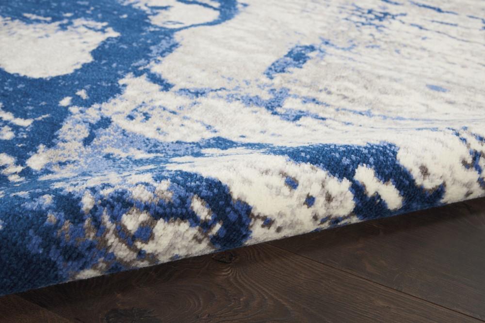 Nourison - Twilight TWI29 Navy Blue and White 56in x 8 Painterly Area Rug - TWI29-99446493828 veiw 2
