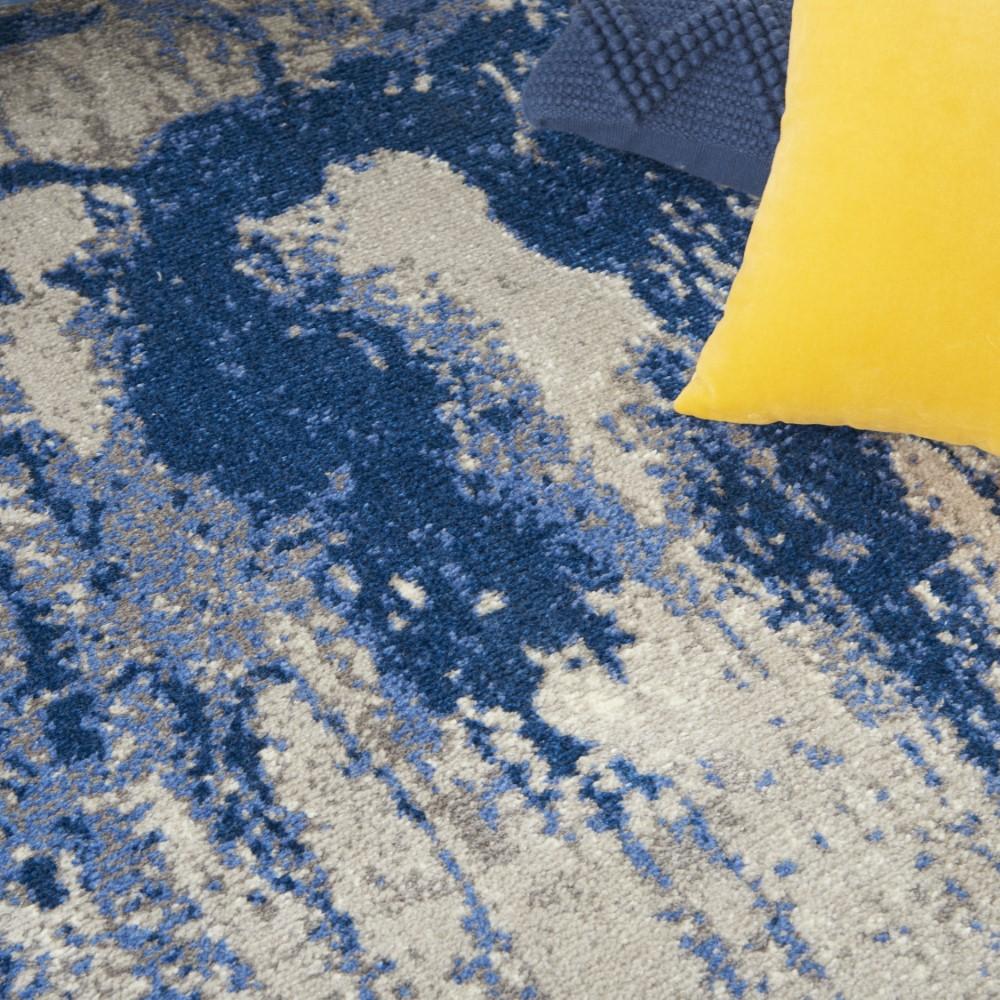 Nourison - Twilight TWI29 Navy Blue and White 56in x 8 Painterly Area Rug - TWI29-99446493828 veiw 4