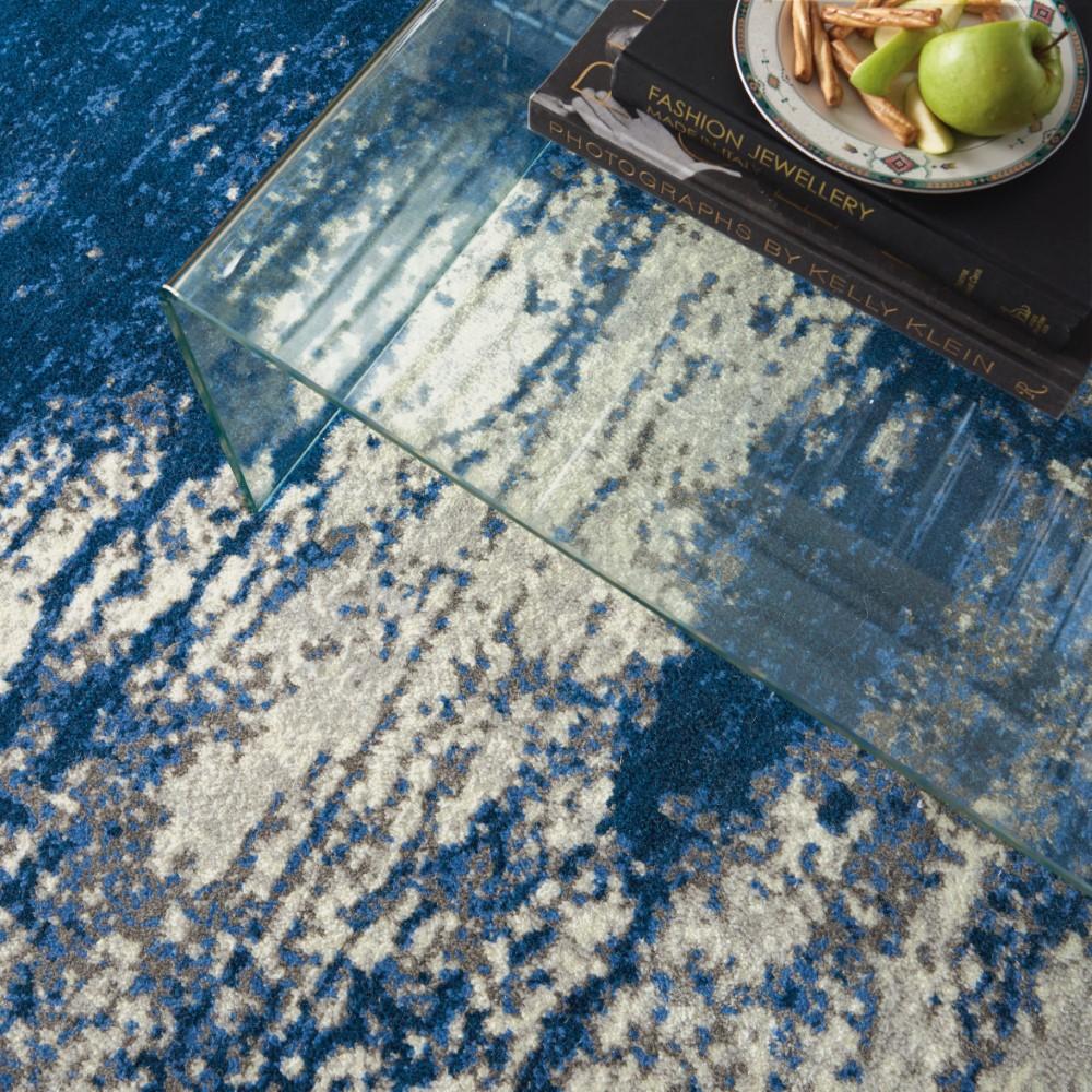 Nourison - Twilight TWI29 Navy Blue and White 79in x 99in Large Rug - TWI29-99446493866 veiw 4