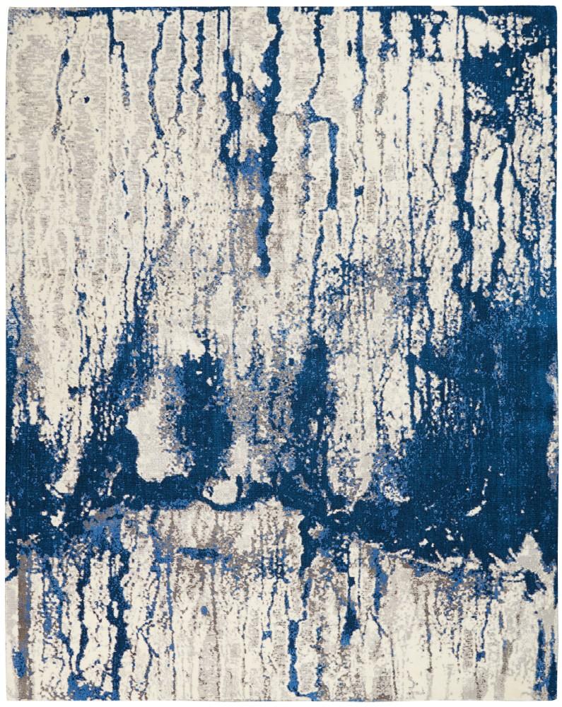 Nourison - Twilight TWI29 Navy Blue and White 86in x 116in Oversized Rug - TWI29-99446493941 veiw 1