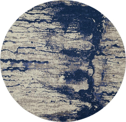 Nourison - Twilight TWI29 Navy Blue and White 8 x Round Large Rug - TWI29-99446493903 veiw 1