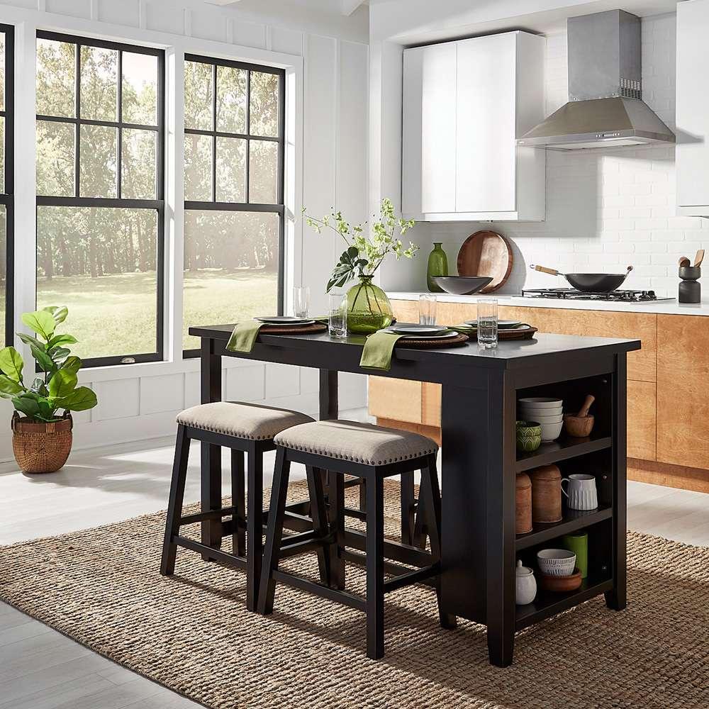 Liberty Furniture - Brook Creek 3 Piece Counter Set Black - 942B-CD-3CTS veiw 1
