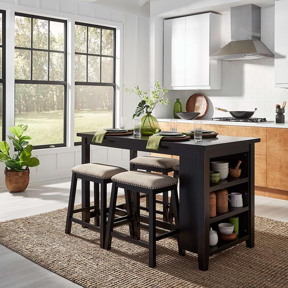 Liberty Furniture - Brook Creek 5 Piece Counter Set Black - 942B-CD-5CTS veiw 1