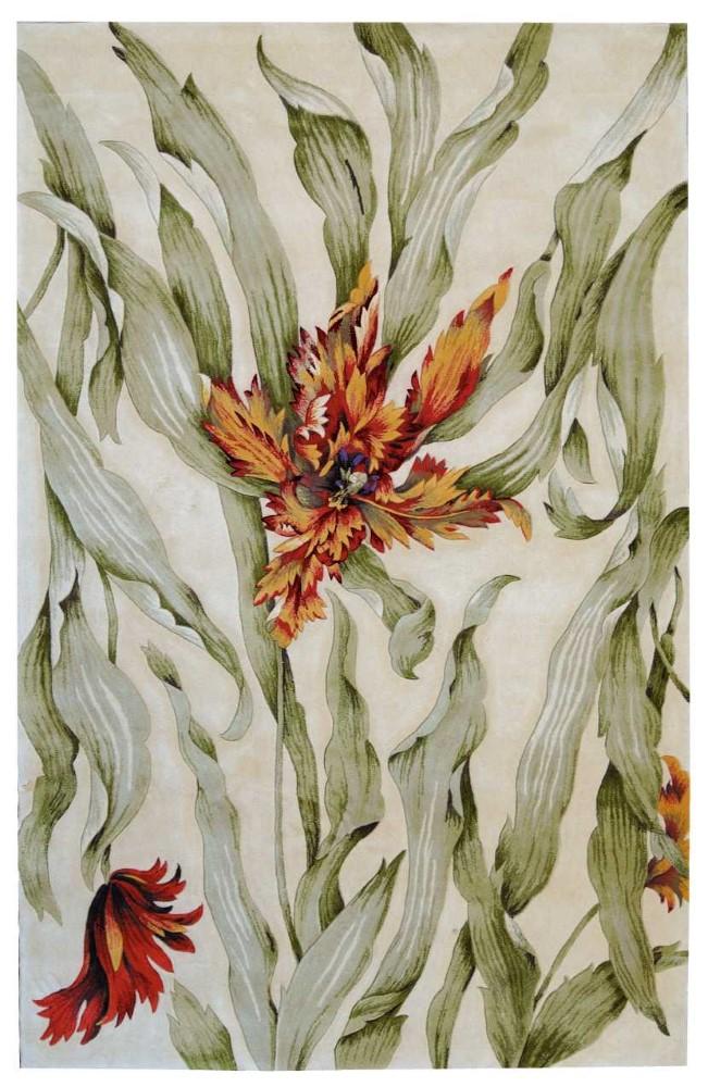 Nourison - Tropics TS01 White 76in x 96in Rug - TS01-99446819079 veiw 1