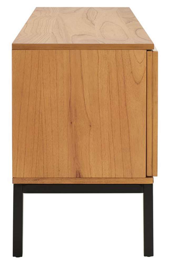 Safavieh - Zadie 2 Shelf Rattan Media Stand - Natural - Black - MED5009C veiw 5