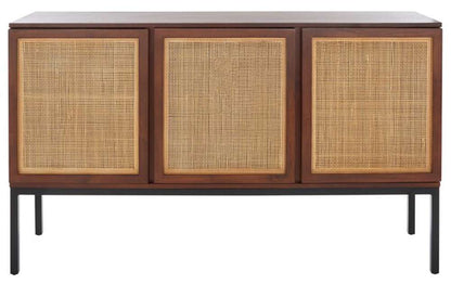 Safavieh - Zadie 2 Shelf Rattan Sideboard - Walnut - Natural - MED5010F veiw 1