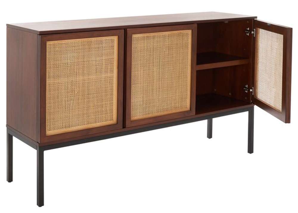 Safavieh - Zadie 2 Shelf Rattan Sideboard - Walnut - Natural - MED5010F veiw 4