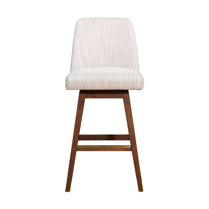 Armen Living  - Amalie Swivel Bar Stool in Brown Oak Wood Finish with Beige Fabric - 840254332089 veiw 3