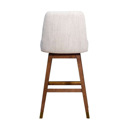 Armen Living  - Amalie Swivel Bar Stool in Brown Oak Wood Finish with Beige Fabric - 840254332089 veiw 5
