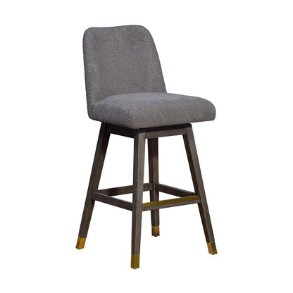Armen Living  - Amalie Swivel Bar Stool in Grey Oak Wood Finish with Grey Boucle Fabric - 840254332027 veiw 1