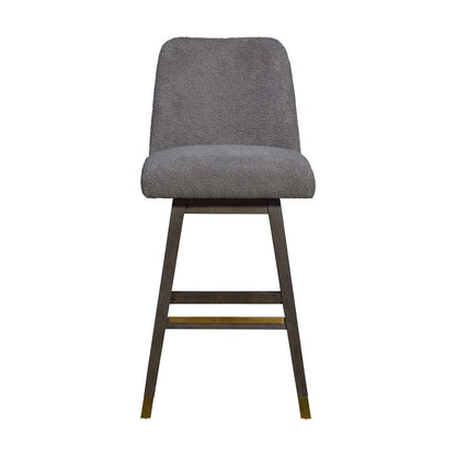 Armen Living  - Amalie Swivel Bar Stool in Grey Oak Wood Finish with Grey Boucle Fabric - 840254332027 veiw 3