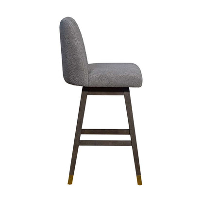 Armen Living  - Amalie Swivel Bar Stool in Grey Oak Wood Finish with Grey Boucle Fabric - 840254332027 veiw 4