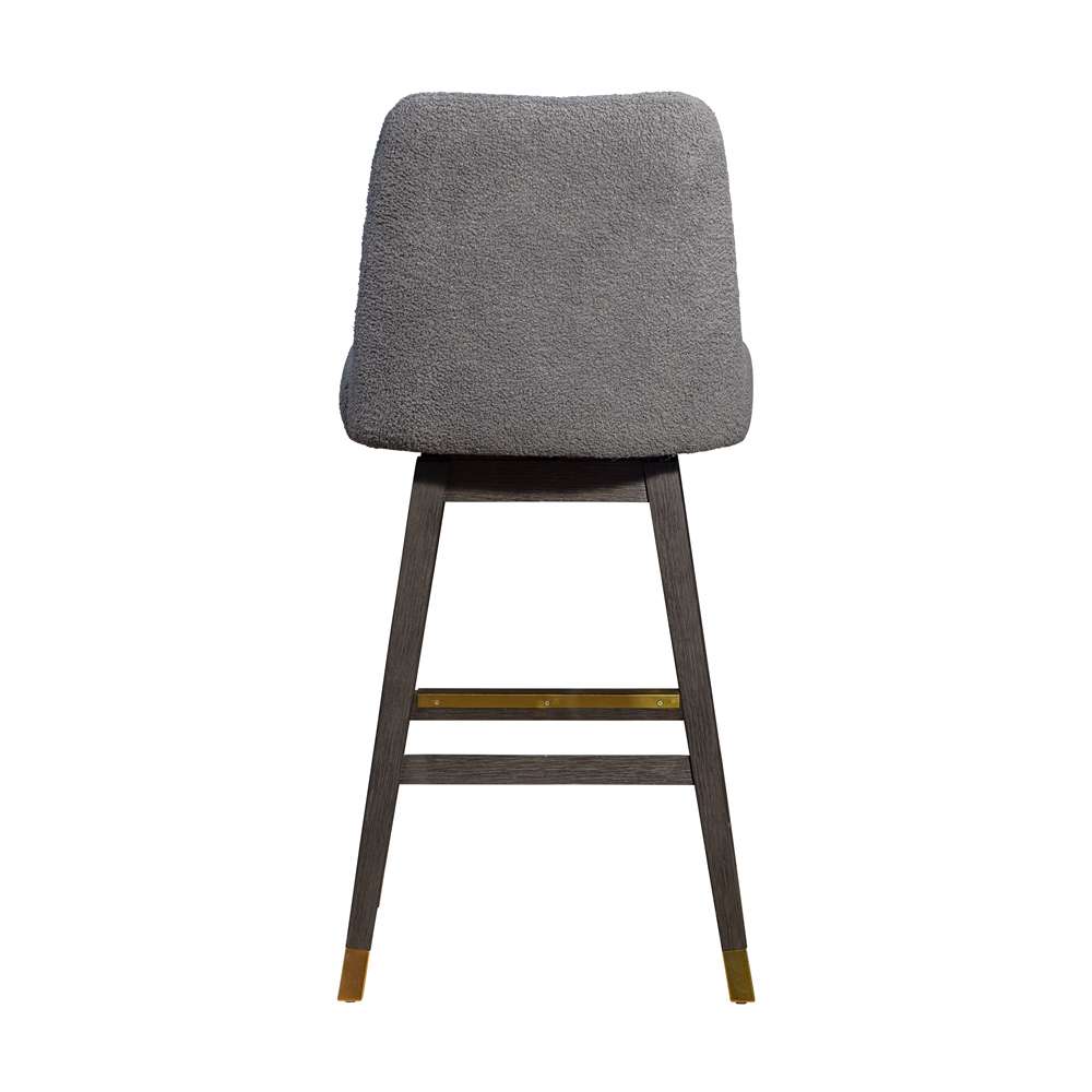 Armen Living  - Amalie Swivel Bar Stool in Grey Oak Wood Finish with Grey Boucle Fabric - 840254332027 veiw 5