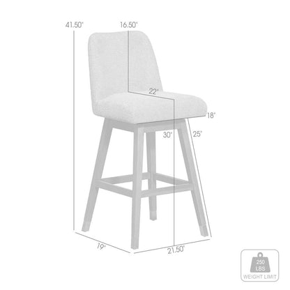 Armen Living  - Amalie Swivel Bar Stool in Grey Oak Wood Finish with Grey Boucle Fabric - 840254332027 veiw 10