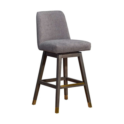 Armen Living  - Amalie Swivel Bar Stool in Grey Oak Wood Finish with Mocha Fabric - 840254332065 veiw 1