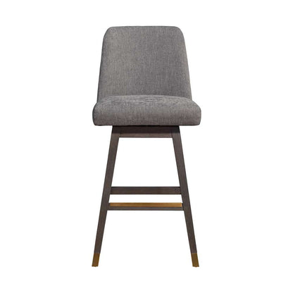 Armen Living  - Amalie Swivel Bar Stool in Grey Oak Wood Finish with Mocha Fabric - 840254332065 veiw 3