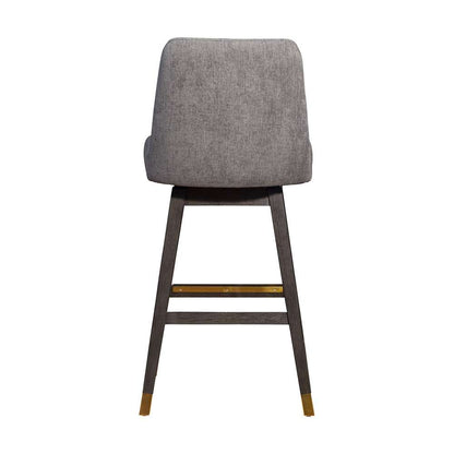 Armen Living  - Amalie Swivel Bar Stool in Grey Oak Wood Finish with Mocha Fabric - 840254332065 veiw 5