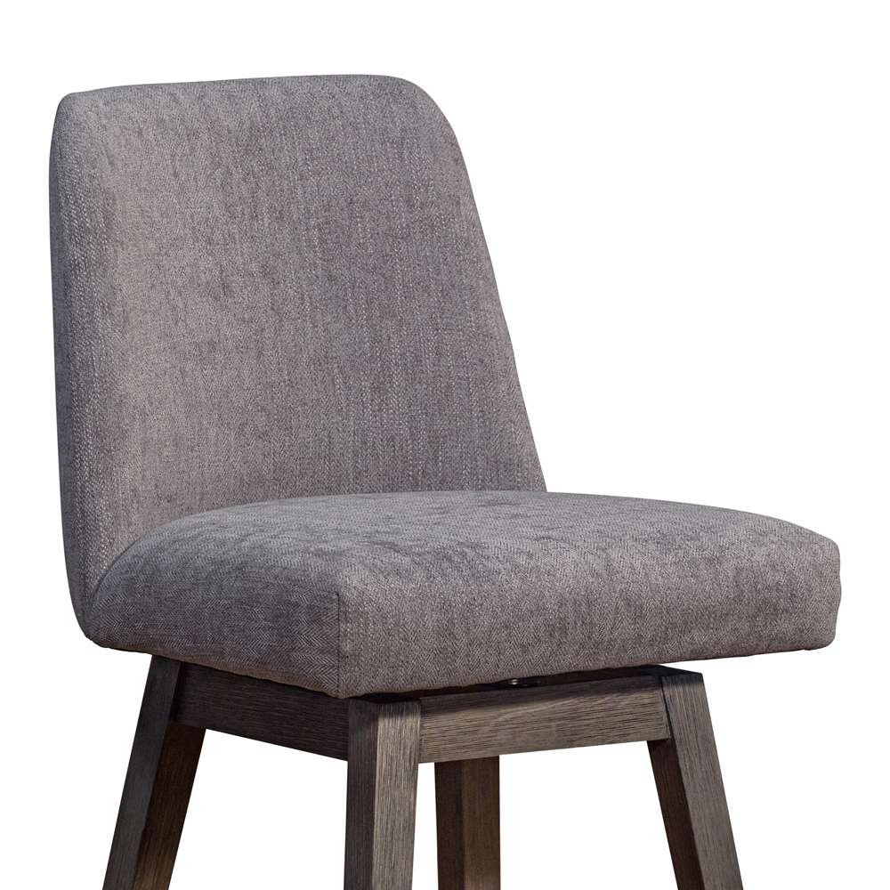 Armen Living  - Amalie Swivel Bar Stool in Grey Oak Wood Finish with Mocha Fabric - 840254332065 veiw 6