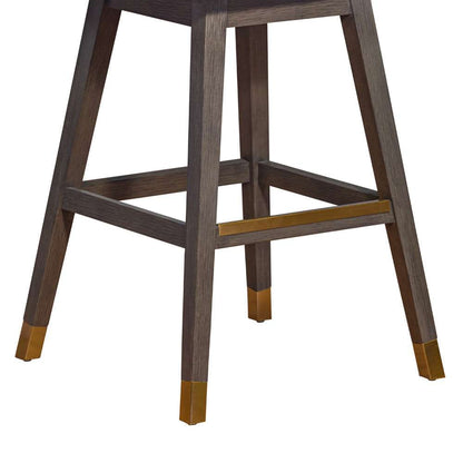 Armen Living  - Amalie Swivel Bar Stool in Grey Oak Wood Finish with Mocha Fabric - 840254332065 veiw 8