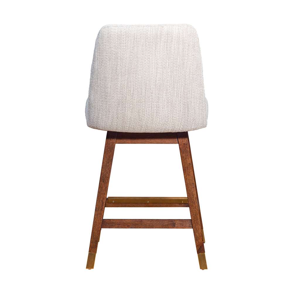 Armen Living  - Amalie Swivel Counter Stool in Brown Oak Wood Finish with Beige Fabric - 840254332072 veiw 5