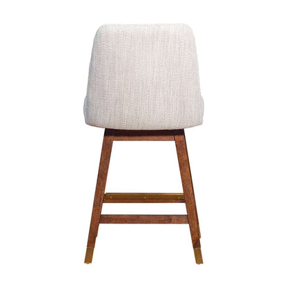 Armen Living  - Amalie Swivel Counter Stool in Brown Oak Wood Finish with Beige Fabric - 840254332072 veiw 5