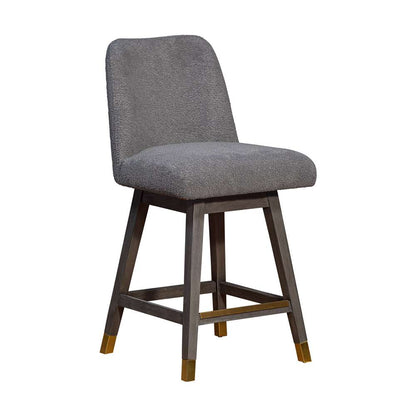 Armen Living  - Amalie Swivel Counter Stool in Grey Oak Wood Finish with Grey Boucle Fabric - 840254332010 veiw 1