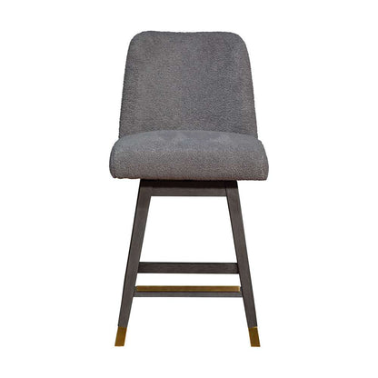 Armen Living  - Amalie Swivel Counter Stool in Grey Oak Wood Finish with Grey Boucle Fabric - 840254332010 veiw 3