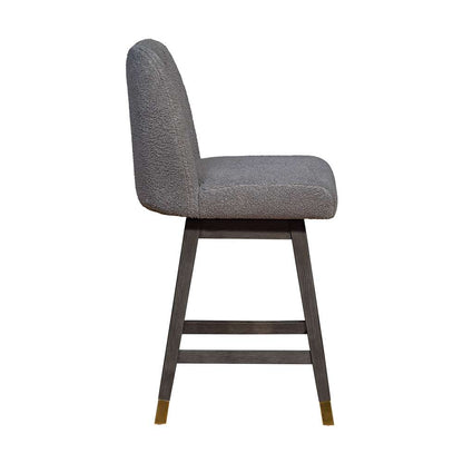 Armen Living  - Amalie Swivel Counter Stool in Grey Oak Wood Finish with Grey Boucle Fabric - 840254332010 veiw 4